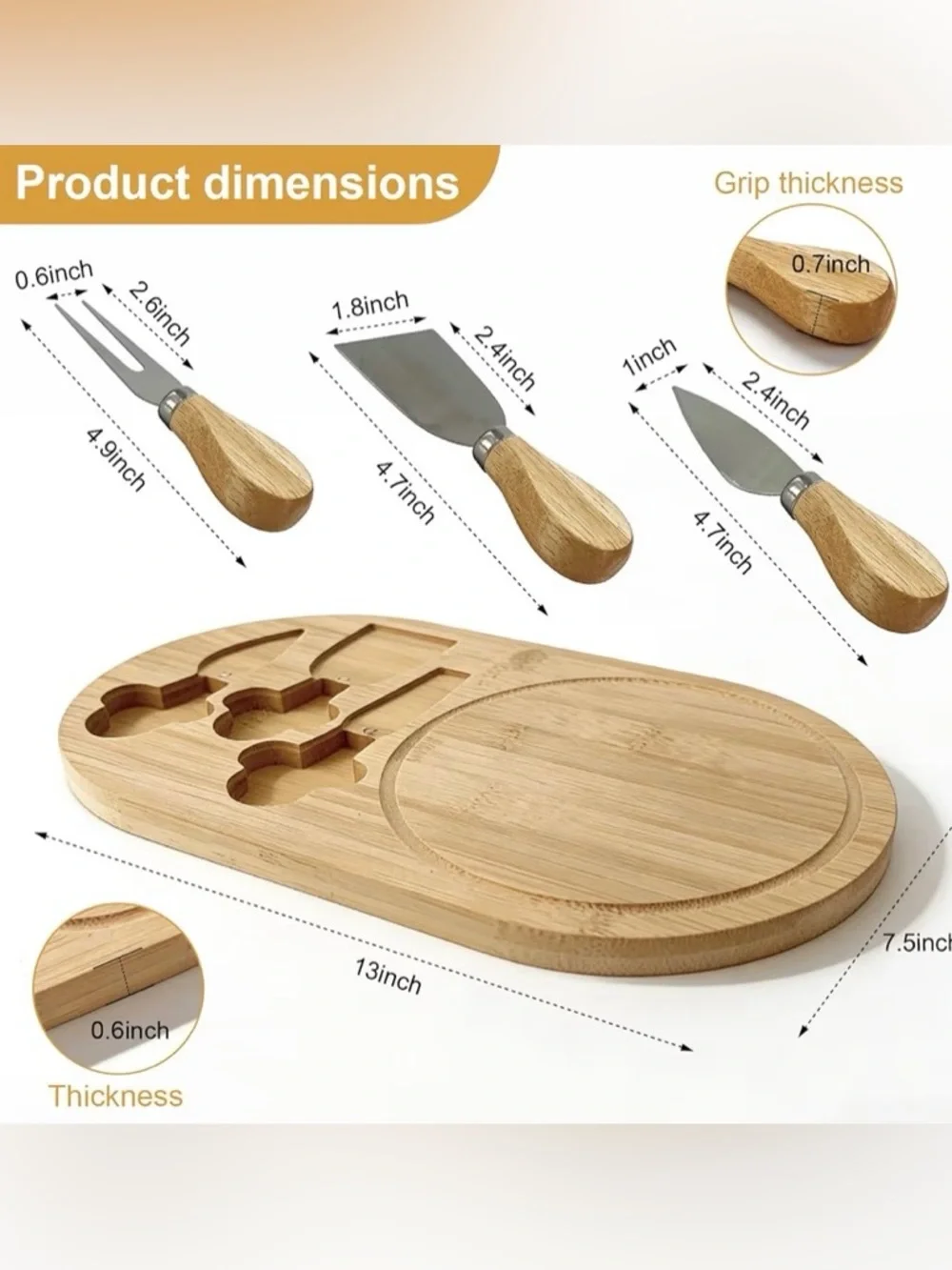 13x7.5 Inche Charcuterie Board Set